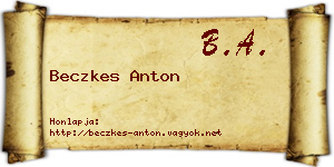 Beczkes Anton névjegykártya